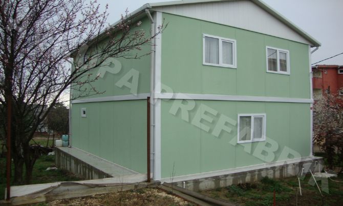 110 m² ÇİFT KATLI PREFABRİK EV - Avrupa Prefabrik Ev - Çelik Ev  - Prefabrik Ev Fiyatları